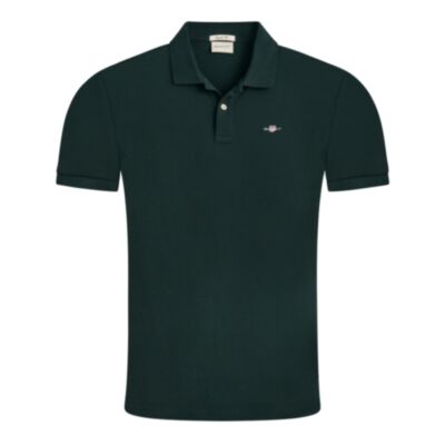 Gant  Reg Shield SS Polo Tartan Green