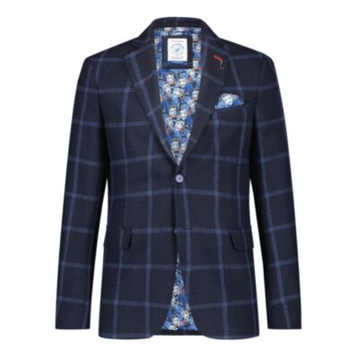 Fish Named Fred Big Check Jacket Navy