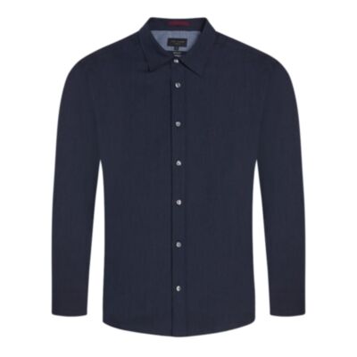 Ted Baker Crotone LS Heringbone Shirt Navy
