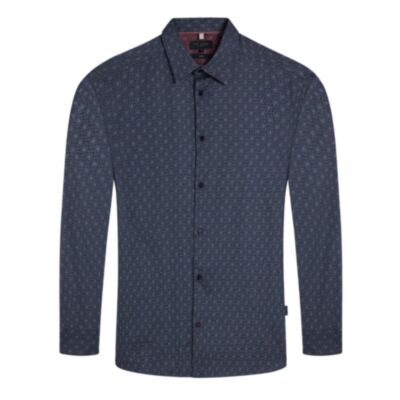 Ted Baker Pavia LS Geo Print Shirt Navy