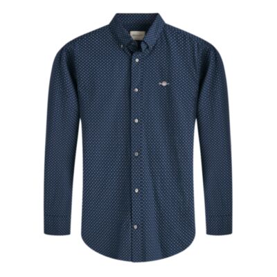 Gant Reg Micro Print Shirt Marine
