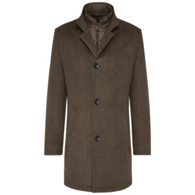 Bugatti Mens Wool Coat Brown