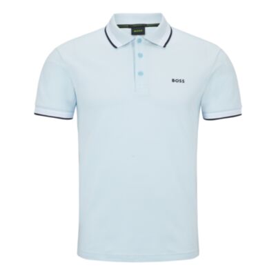 Boss Paddy Tipped Polo Shirt Open Blue