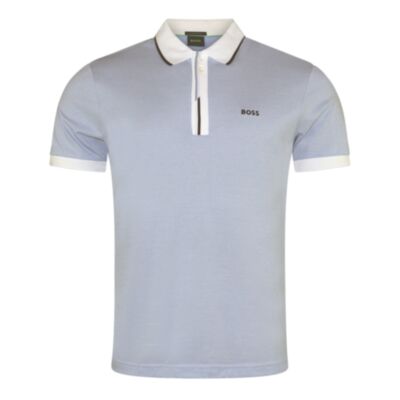 Boss Paddy 3 Tipped Polo Shirt Open Blue