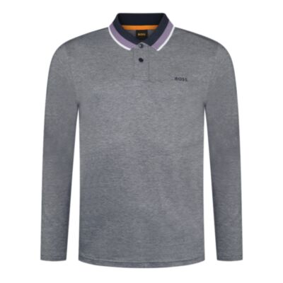 Boss Peoxfordlong 1 Tipped Polo Dark Blue