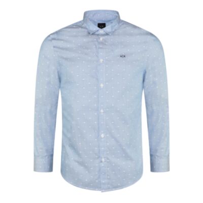 Armani Exchange LS Logo Shirt Blue