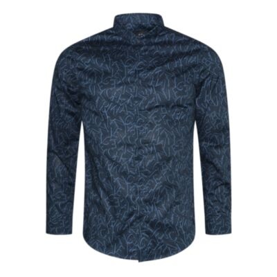 Armani ExchangeLS Printed Shirt Blue