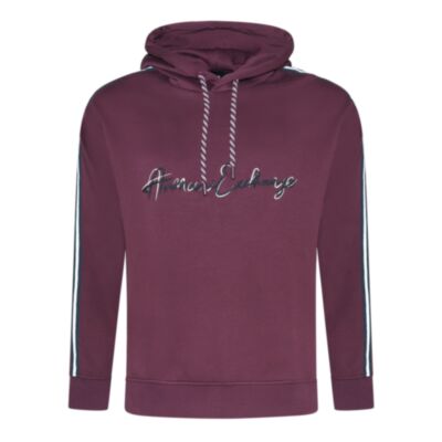 Armani Exchange Signature Logo Hood Red