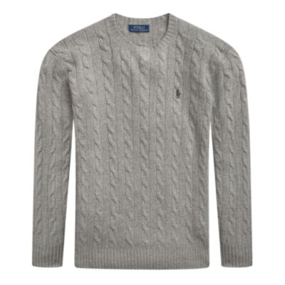 Ralph Lauren Cable Knit Crew Grey