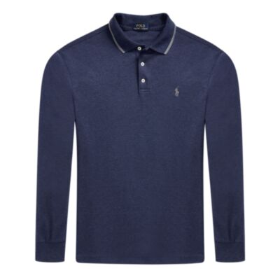 Ralph Lauren Tipped LS Polo Shirt Navy