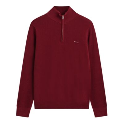 Gant Cotton Pique Half Zip Plumped Red