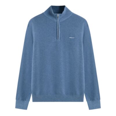 Gant Cotton Pique Half Zip Denim blue