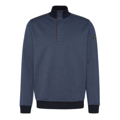 Bugatti Knitted Half Zip Navy Blue