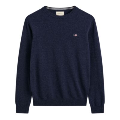 Gant Superfine Labmswool C-Neck Dark Navy