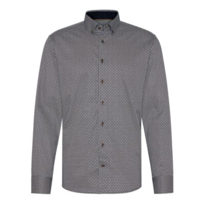 Bugatti Casual Solid Shirt In Navy Blue