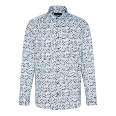 Bugatti Casual Printed Shirt In Navy Blu