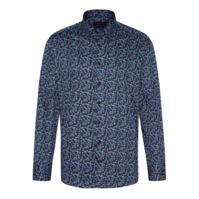 Bugatti Casual Printed Shirt In Navy