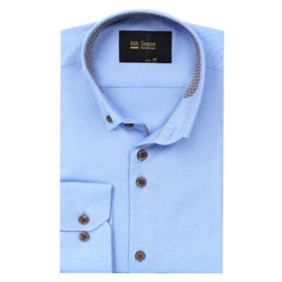 6Th Sense BD Solid Twill Shirt Blue
