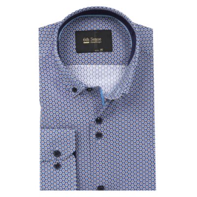 6Th Sense BD Circle Print LS Shirt Tan
