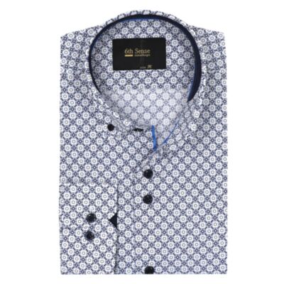 6Th Sense BD Circle Print LS Shirt Green