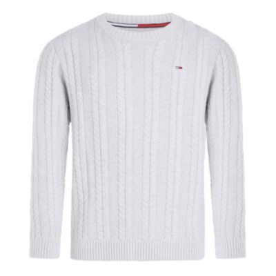 Tommy Jeans Cable Sweater Grey Heather