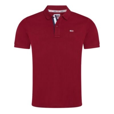 Tommy Jeans Placket Polo Shirt Rouge Red