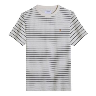 Farah Oakland Striped T-Shirt Ecru