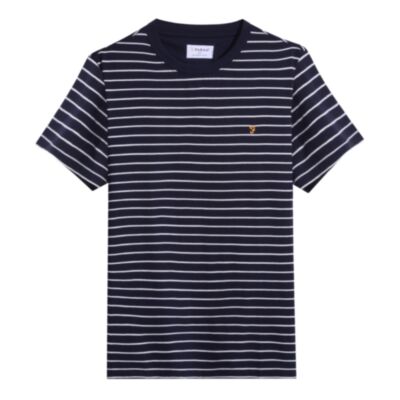 Farah Oakland Striped T-Shirt True Navy