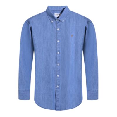 Farah Brewer Denim Shirt Stone Wash