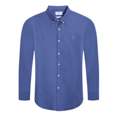 Farah Brewer LS Shirt In Steel Blue
