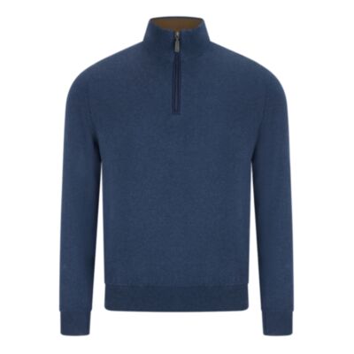 6Th Sense Harry 1/4 Zip Knit Blue