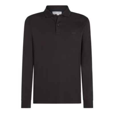 Calvin Klein Smooth Cotton LS Polo Black