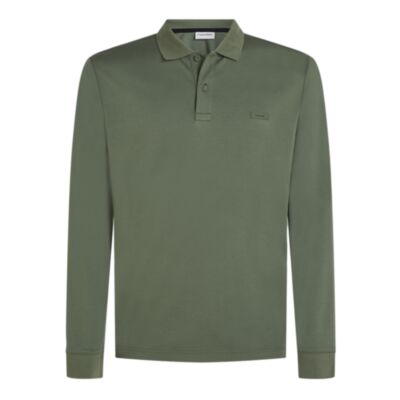 Calvin Klein Smooth Cotton LS Polo Thyme