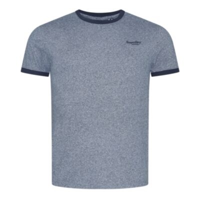 Superdry Ess Logo Ringer T-Shirt Navy Grey
