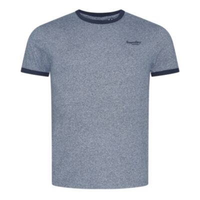 Superdry Ess Logo Ringer T-Shirt Navy Grey