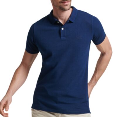 Superdry Vintage Destroyed Polo Rinsed Indigo