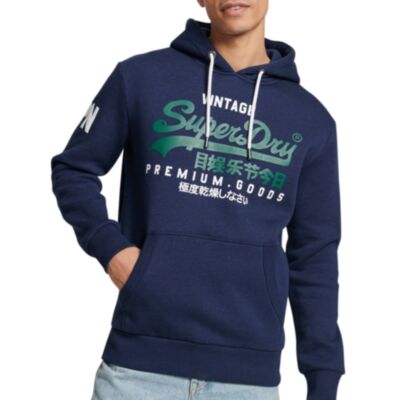 Superdry Vintage Label Hood In Blue