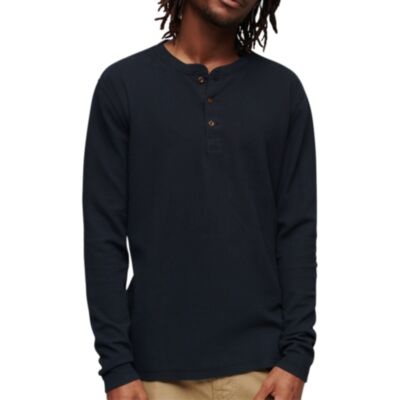 Superdry Waffle LS Henly Top Eclipse Navy
