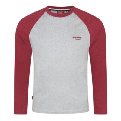 Superdry ESS Baseball LS Top Red Marl