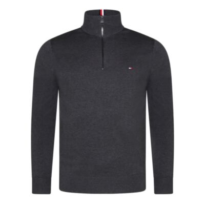 Tommy Hilfiger 1985 Zip Mock Knit Dark Grey