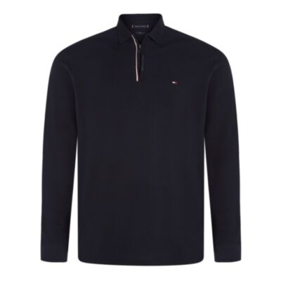 Tommy Hilfiger Zip RWB Tipped LS Polo Navy