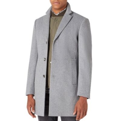 Remus Uomo Quinn Wool Overcoat In Grey