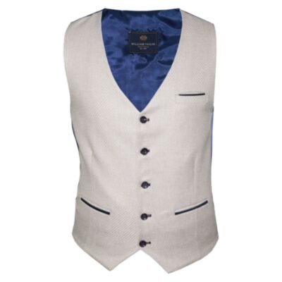 William Tailor Edward Waistcoat In Taupe