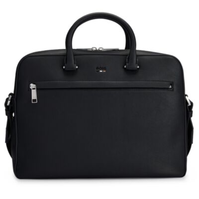 Boss Ray Leather Laptop Bag Black