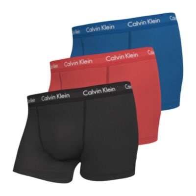 Calvin Klein 3pk Trunk In Blue/Red/Black