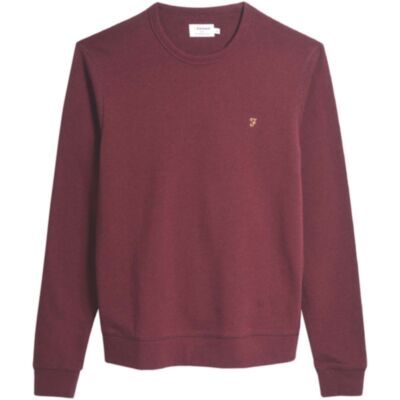 Farah Tim Crew Sweater In Farah Red Marl