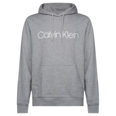 Calvin Klein Cotton Logo Hoodie In Grey