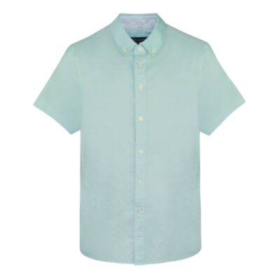 Ted Smith Bond SS Oxford Shirt Aqua