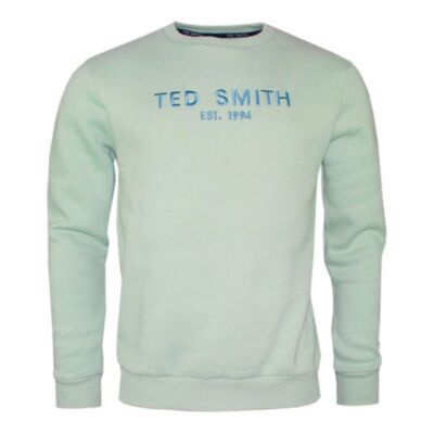 Ted Smith Waxy Crew Sweater In Sea Green