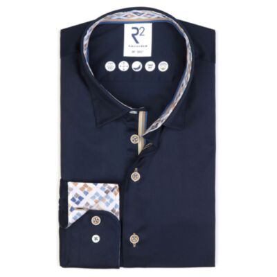 R2 Amsterdam Fine Twill Shirt In Navy